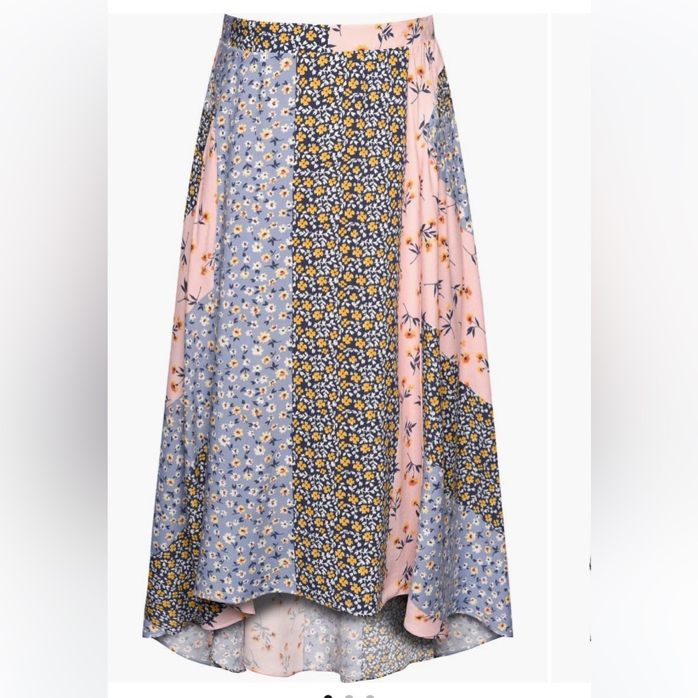 Hannah Banana Floral Patchwork High Low Skirt